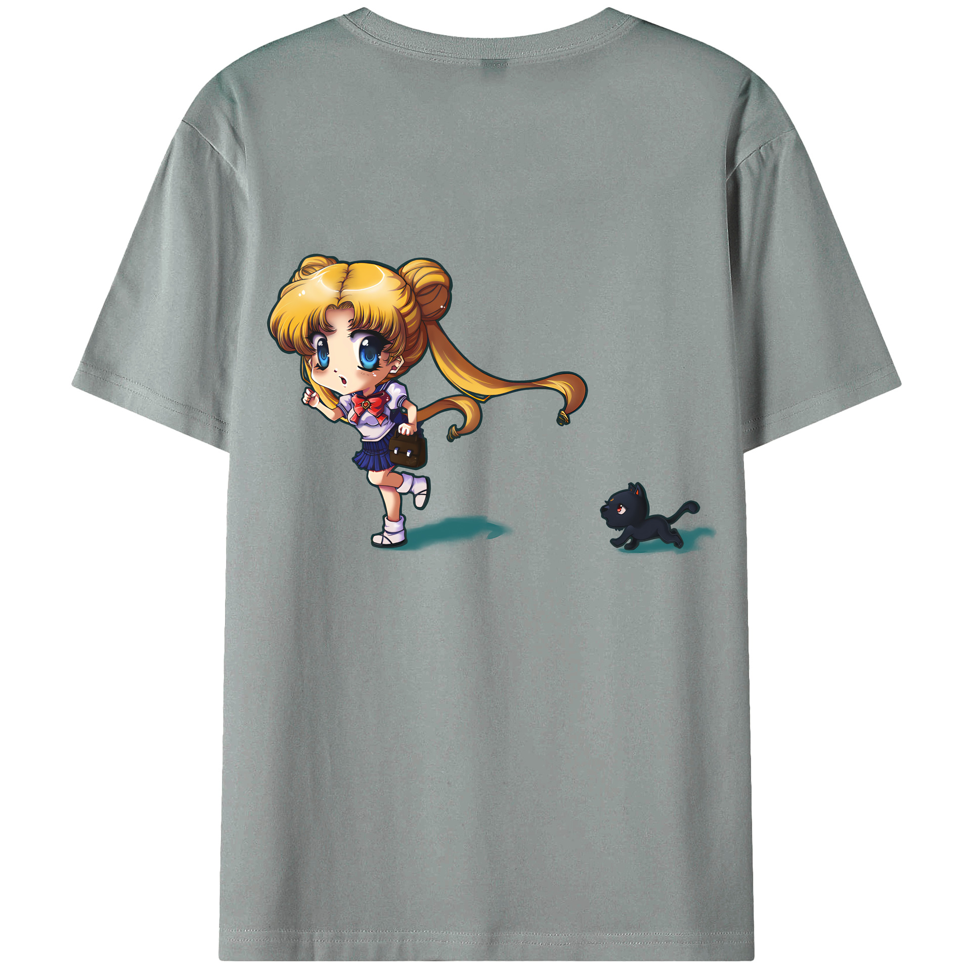 （画像用） 美少女戦士セーラームーン 愛野 美奈子 あいの みなこ Sailor Moon Aino Minako 綿100％ メンズ半袖Tシャツ（バックプリント） 通気性